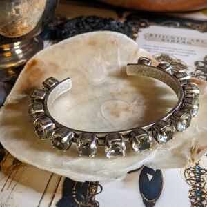 Genuine Green Amethyst/Prasiolite 1.7 Carats Eachin Cuff in Silver or Gold Plat…